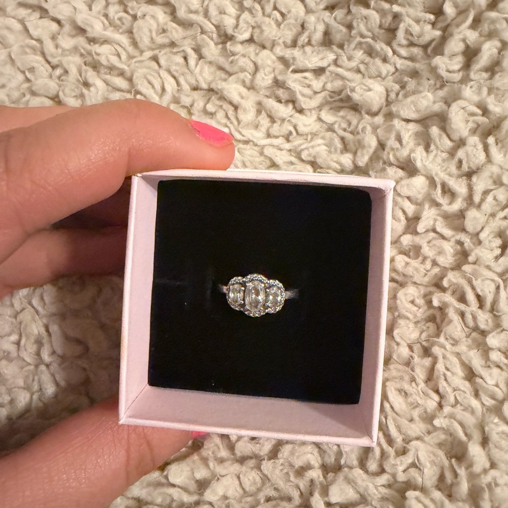 Pandora Three Stone ring with box